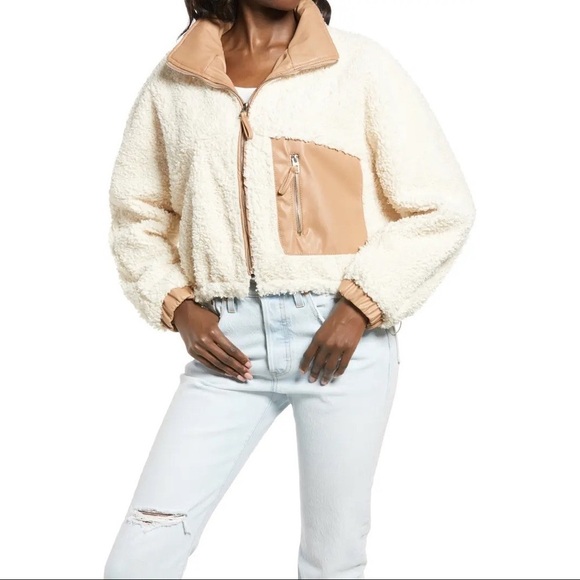 BlankNYC Faux Shearling Leather Bomber Jacket - Picture 2 of 9